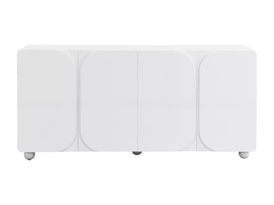 Buffet avec 4 portes en MDF - Blanc - YELDINIA
