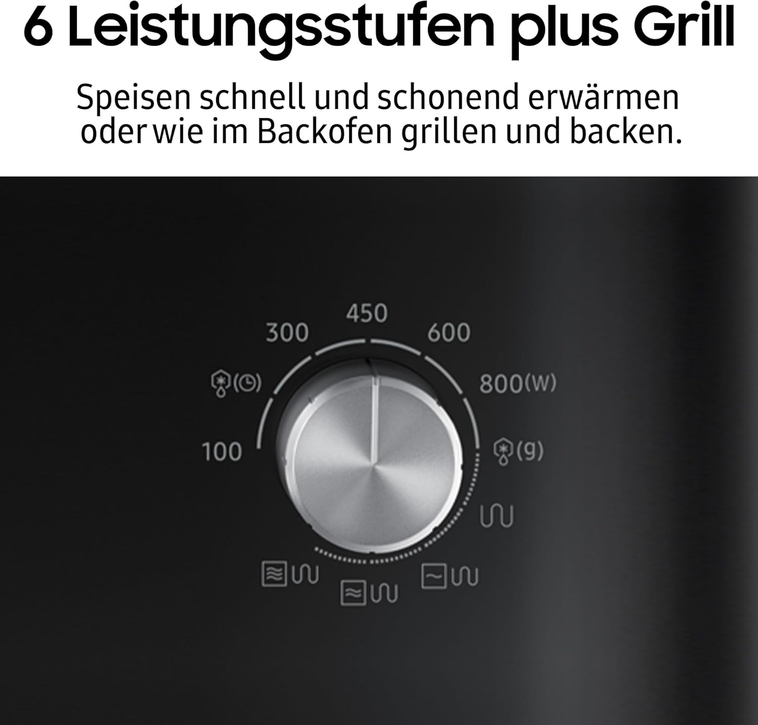 MG23K3614AW/EG Mikrowelle mit Grill / 23 Liter Garraum / 800 W/Großes Grillelement für gleichmäßige Bräunung/Kratzfester Keramik-Emaille-Innenraum, Weiß