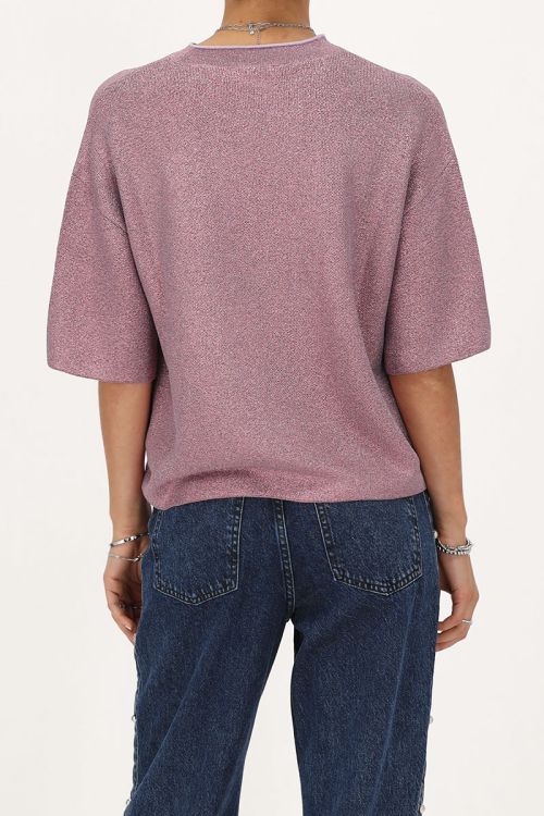 Roze oversized T-shirt met lurex