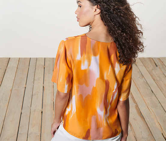 Bluse mit Aquarell-Print
