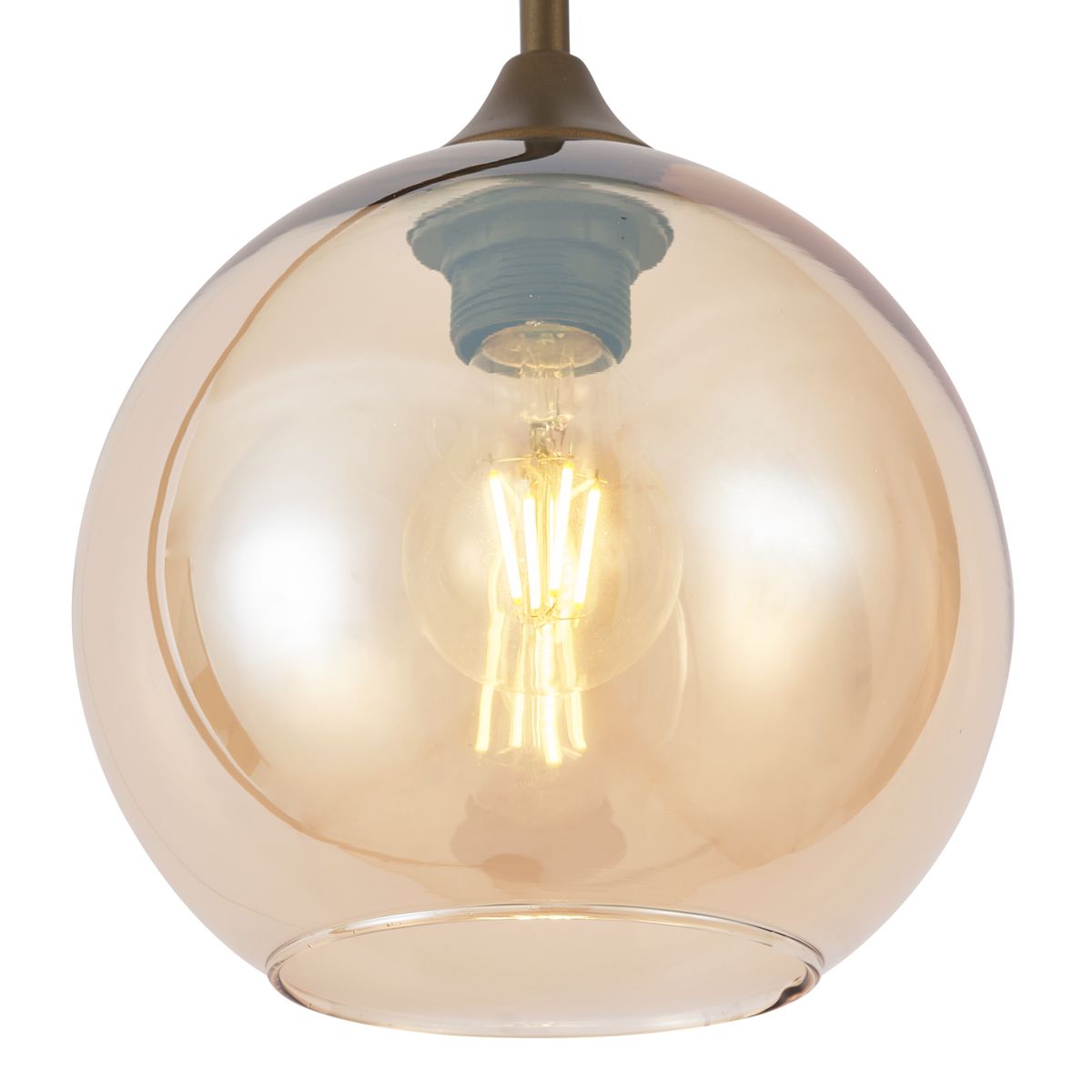 Art Deco vloerlamp donker brons met amber glas - Sandra