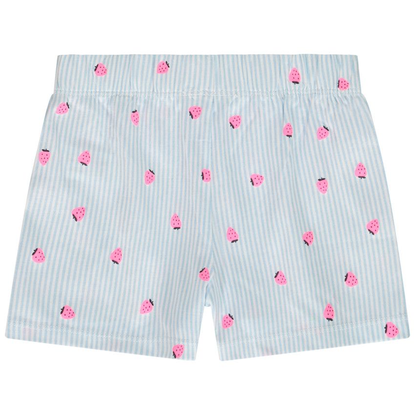 Pyjama 2 pièces en jersey imprimé fraises pour fille - Blanc