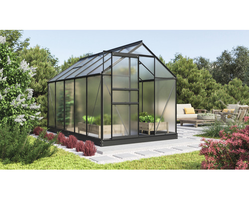 Vitavia Comet 6200 kas, dubbelwandige polycarbonaat panelen, 4 mm dik, 195 x 321 cm, zwart