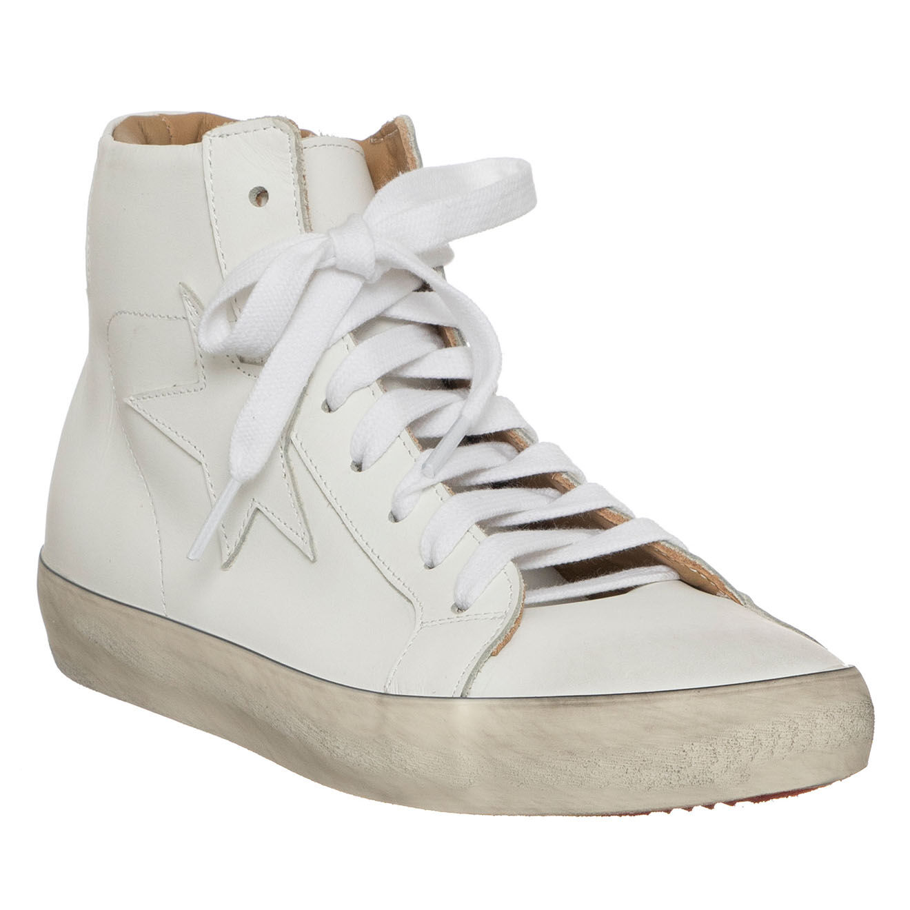 Loretta Pettinari Sneakers en Cuir Valena blanches - Talon 2.5 cm
