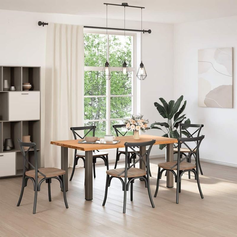 vidaXL - Eettafel - Lichtbruin - Massief Eikenhout - 180x100 cm