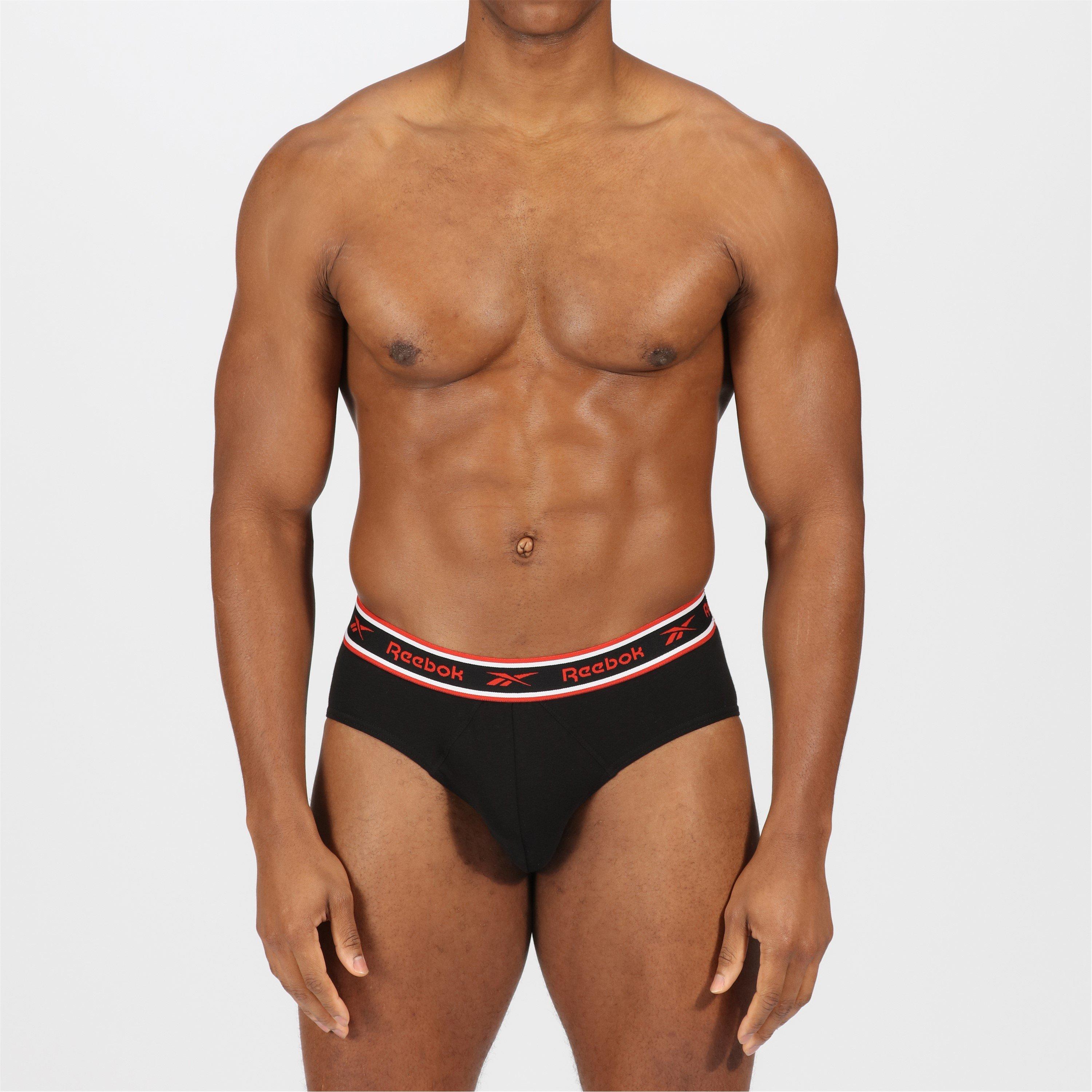 Reebok 3 Pack Cotton Elastane Briefs Mens