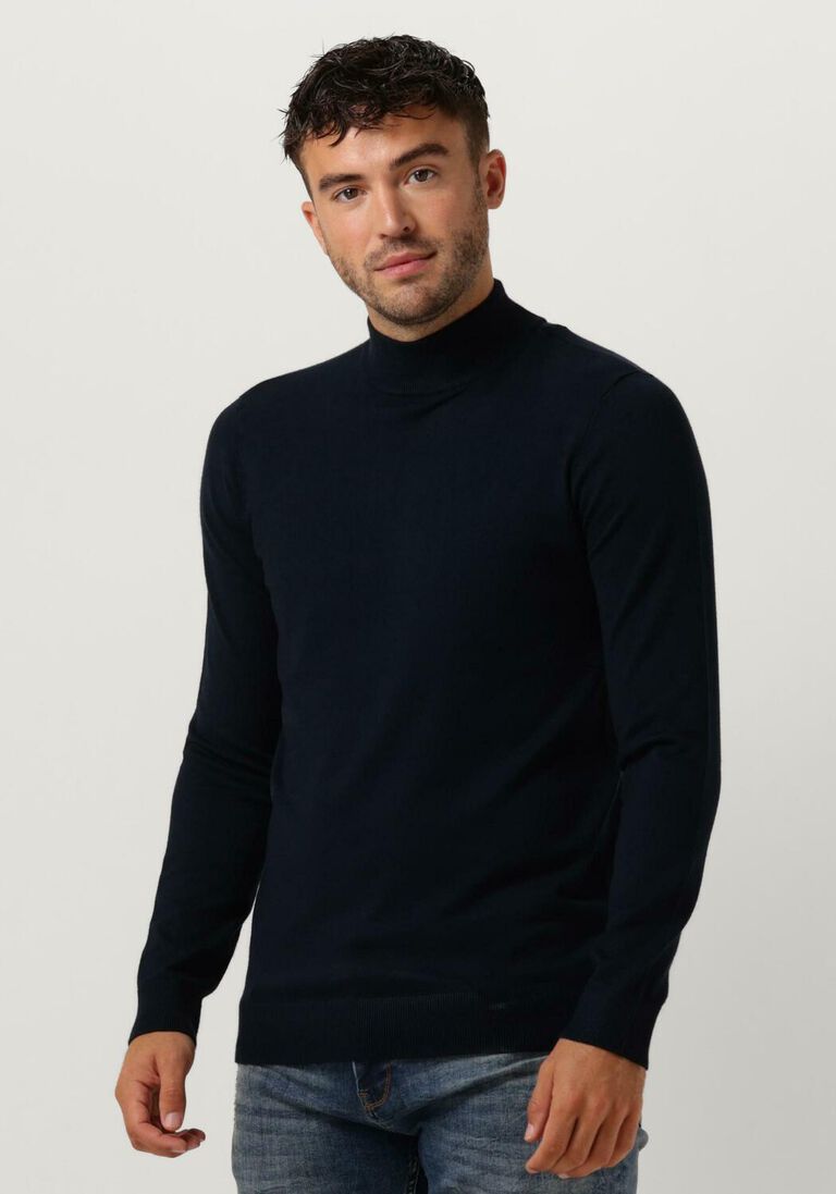 PUREWHITE donkerblauwe purewhite coltrui essential knit mockneck ls
