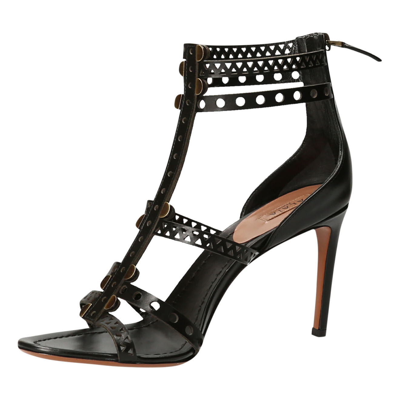 Alaïa Sandales en Cuir noires Talon 9 cm