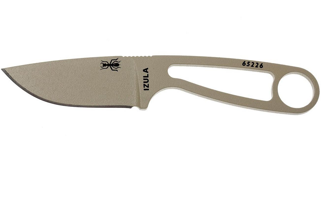 ESEE Izula Desert Tan IZULA-DT nekmes met zwarte schede   riemclip
