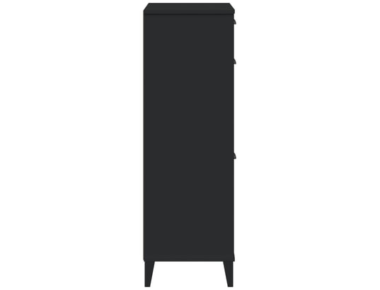 VIDAXL - Armoire à chaussures viken noir bois de pin solide