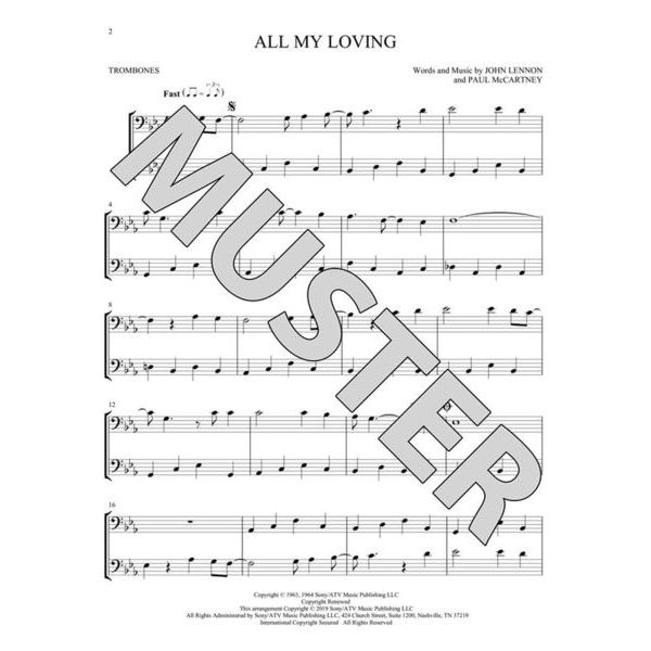 Hal Leonard The Beatles For Two Trombone