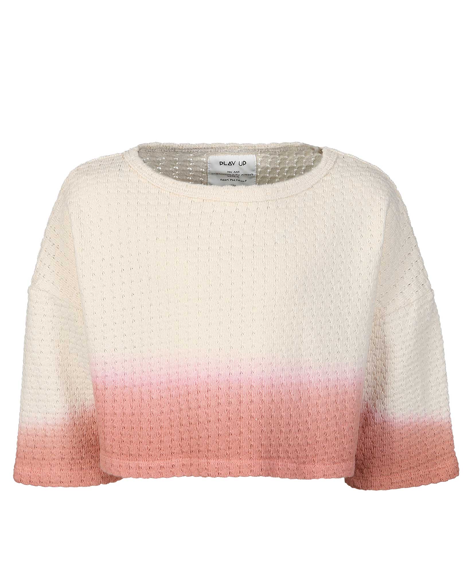 Strickpullover DIP DYE in creme/koralle