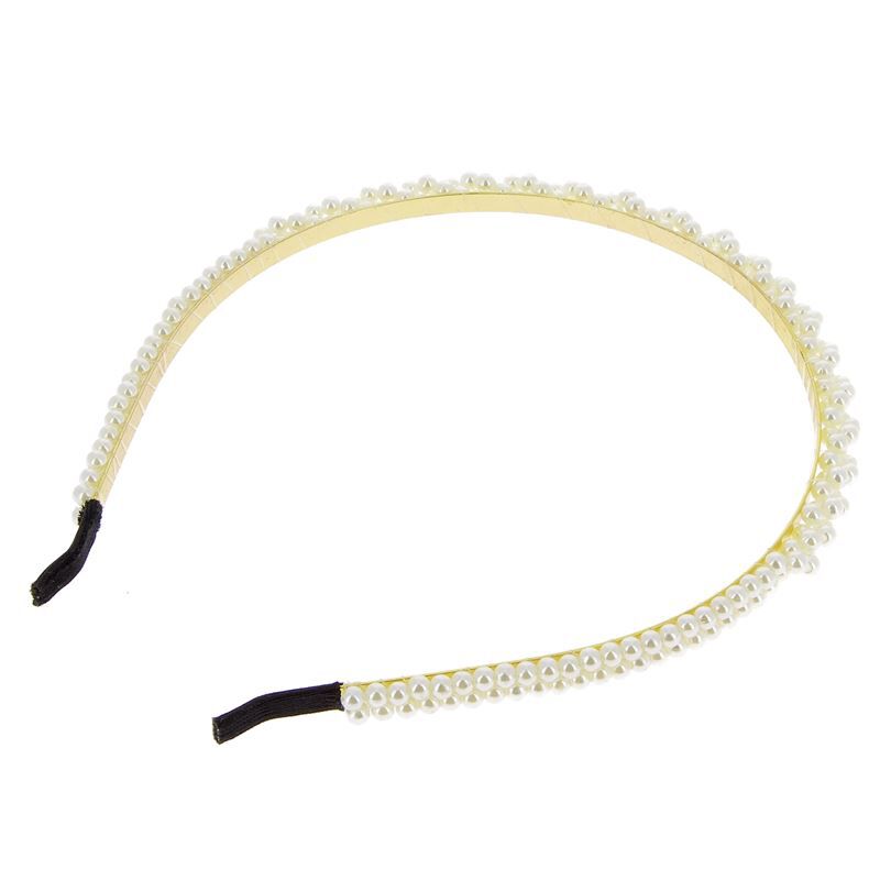 Serre tête à perles 2 rangs tréssés