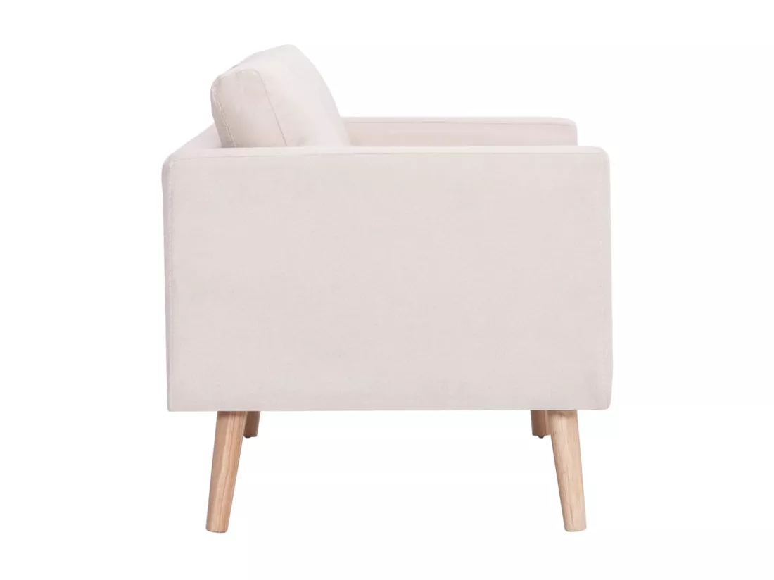 Ensemble de canapé 2 pièces Tissu Crème