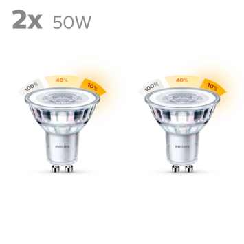 Philips LED spot GU10 50W 2 stuks sceneswitch