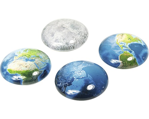 Decoratieve ronde aardmagneten, set van 4