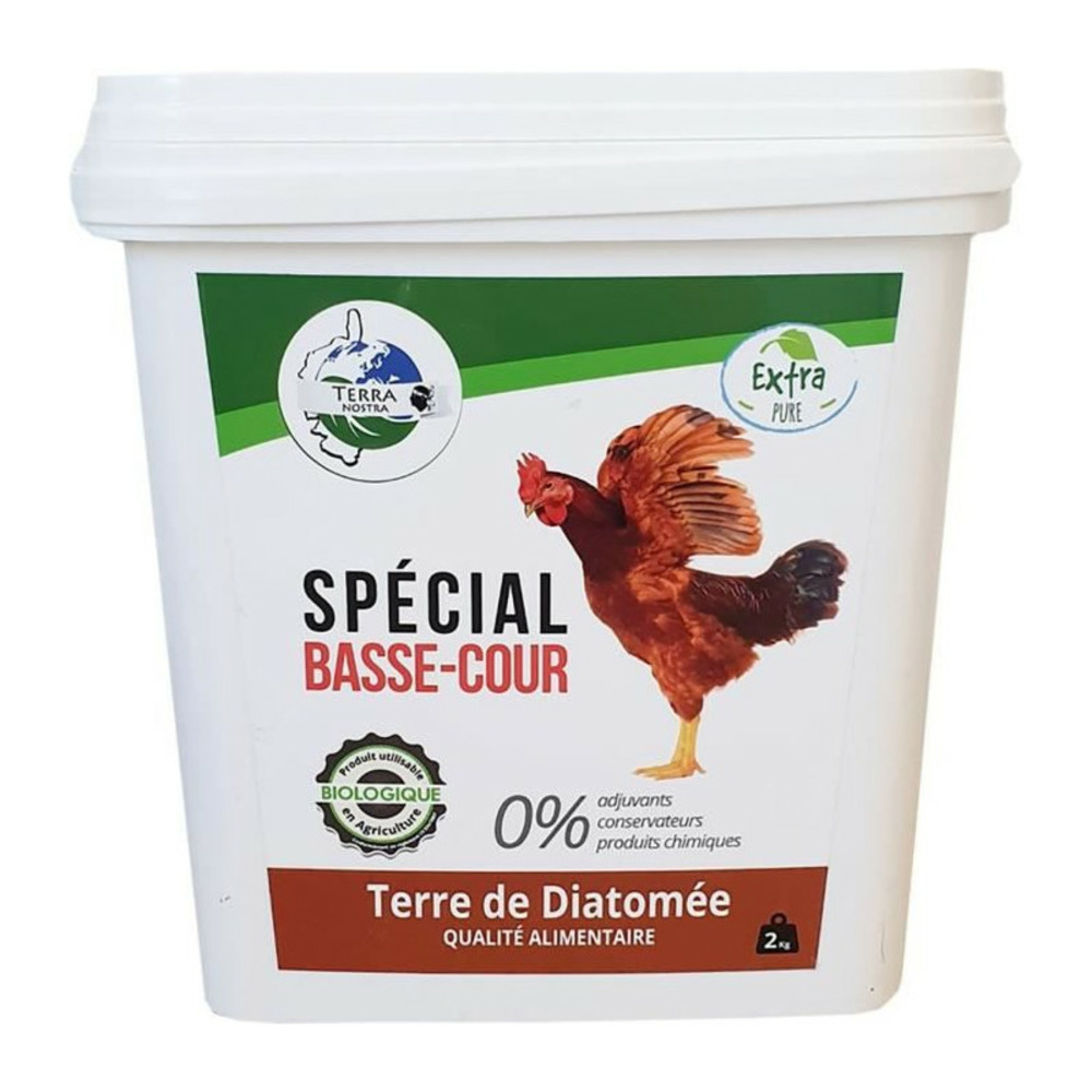 100% terre de diatomée - spécial basse-cour - seau 2 kg