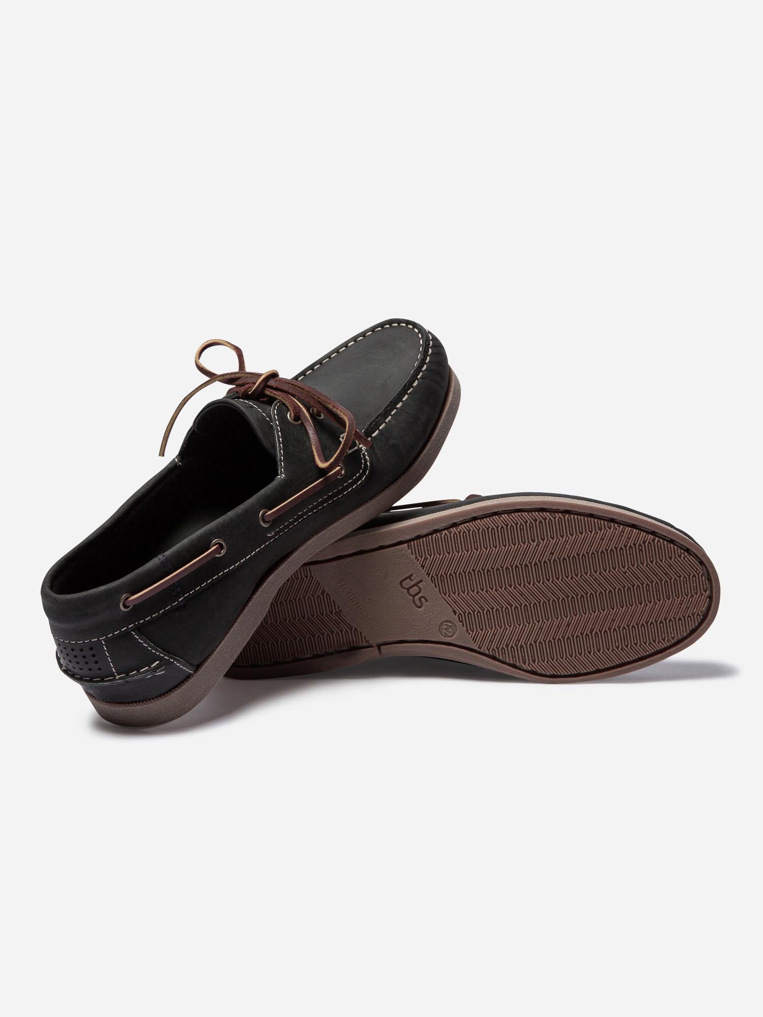 Chaussures Bateau Homme Semelle Grip Cuir Marine