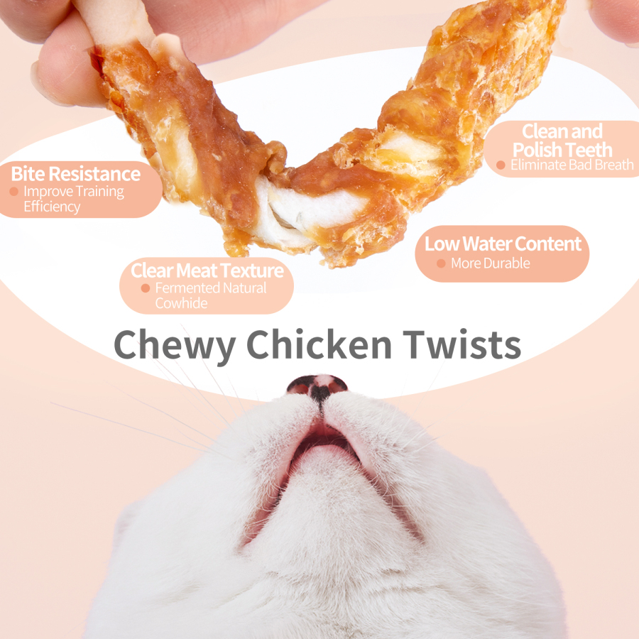 Nobleza - Petisco para Cães 600g, Palitos de Couro Bovino Enrolado com Frango Desidratado, Rico em Proteína e Baixo em Gordura - 12cm