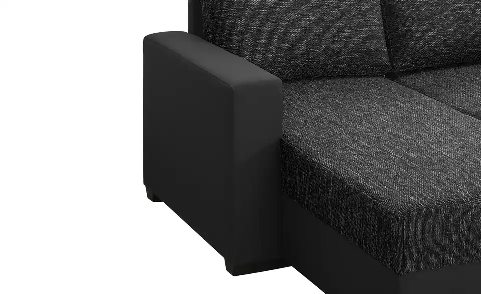 Ecksofa Navarra Schwarz links