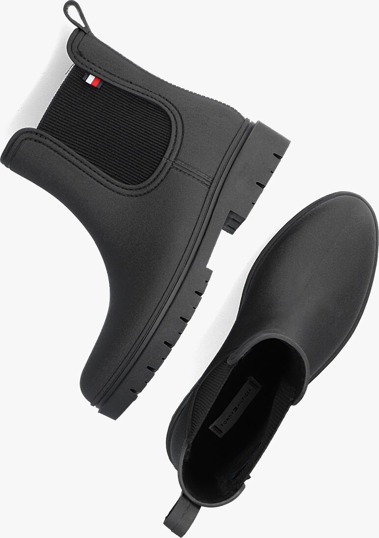 TOMMY HILFIGER zwarte tommy hilfiger regenlaarzen matt ankle rainboot