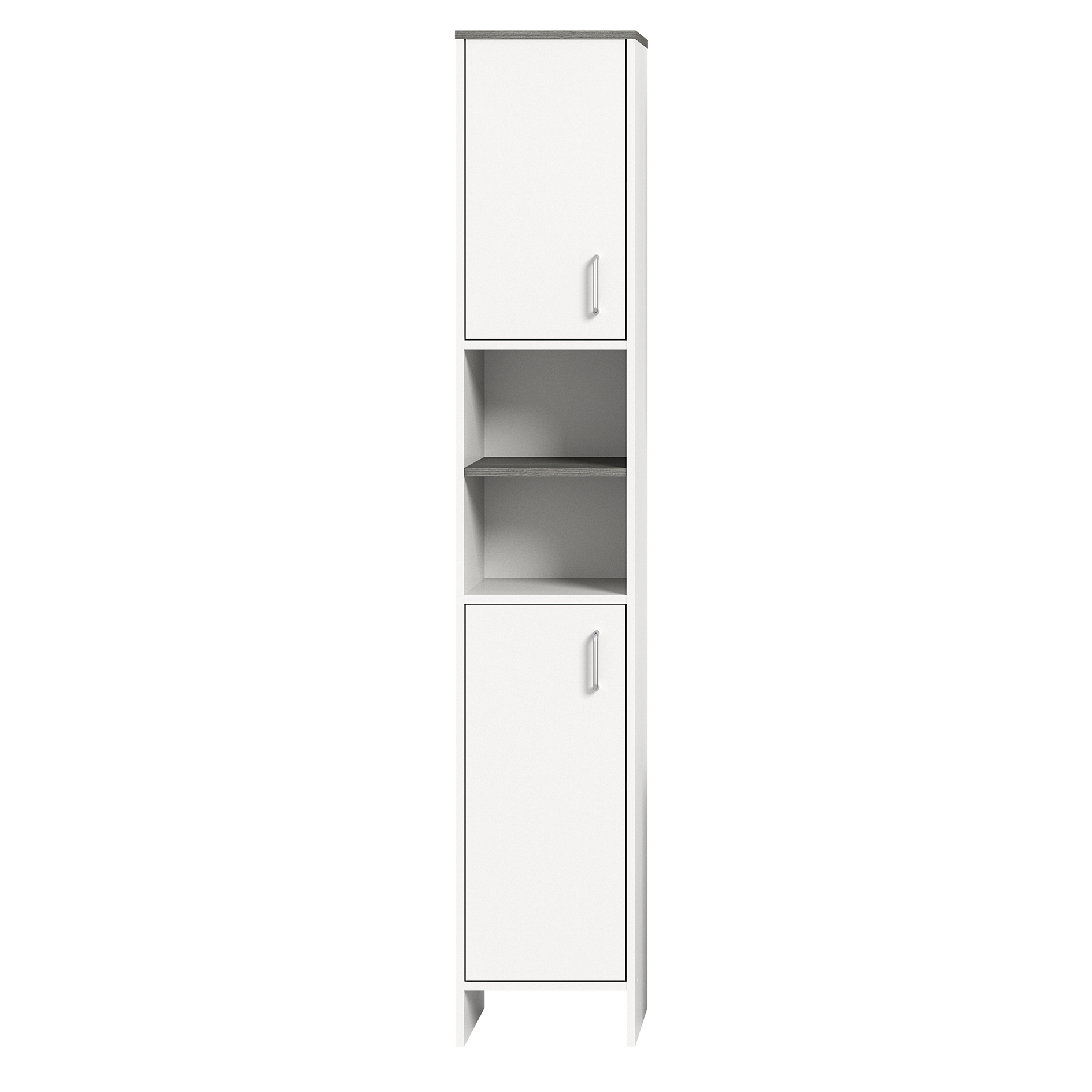 Hochschrank LOS ANGELES - weiß-Rauchsilber - 180 cm hoch