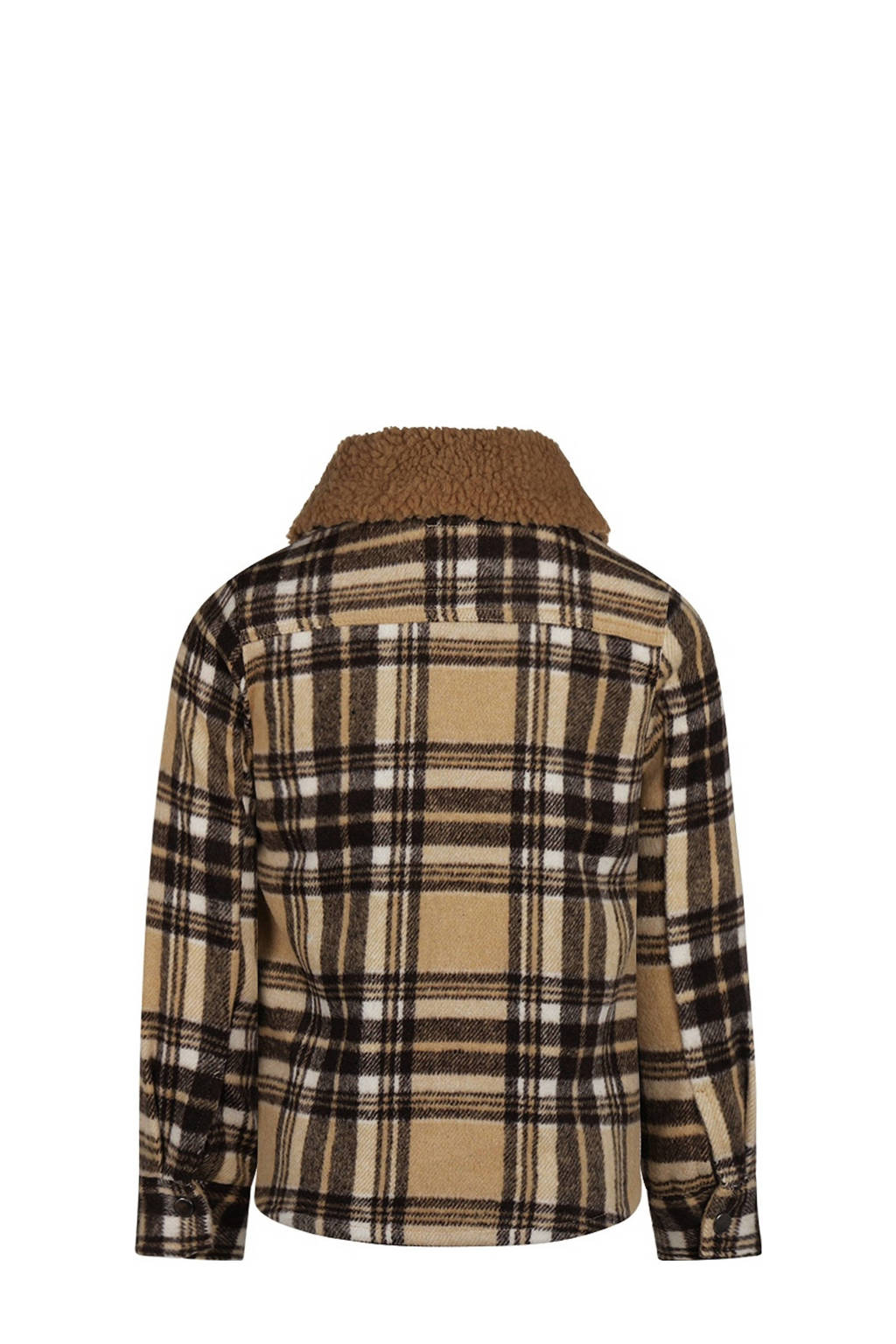 Koko Noko geruite shacket beige/bruin