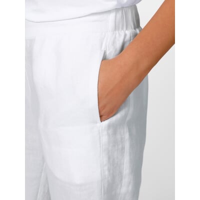 Damen-Leinenhose 7/8-Länge, Weiß