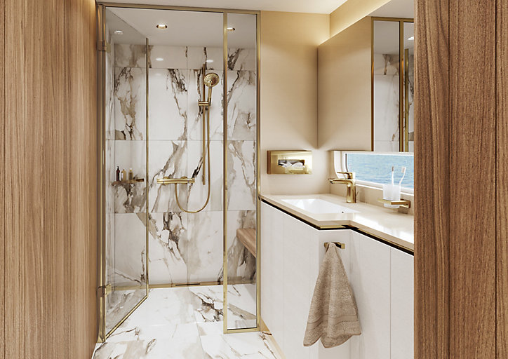 Crochet double porte serviettes doré Addstoris Hansgrohe