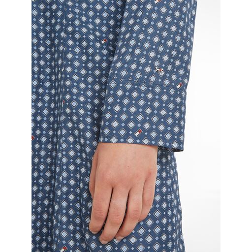 Tommy Hilfiger Foulard Fit & Flare Knee Kjole, Heritage Foulard/Fossil Blue, 38