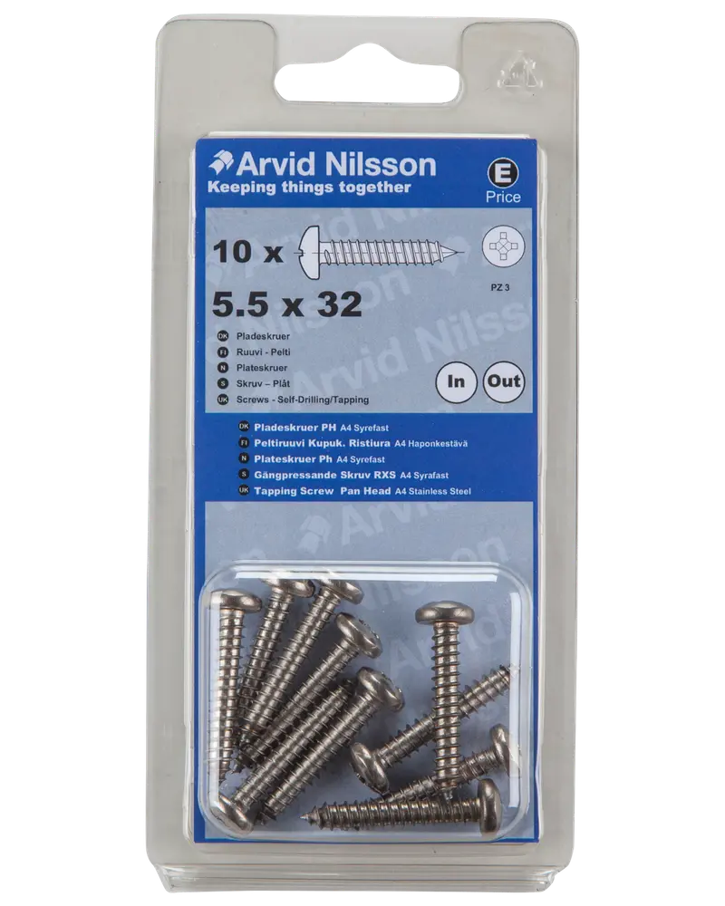 Arvid Nilsson Pladeskrue A4 5,5 x 32 mm 10-pak