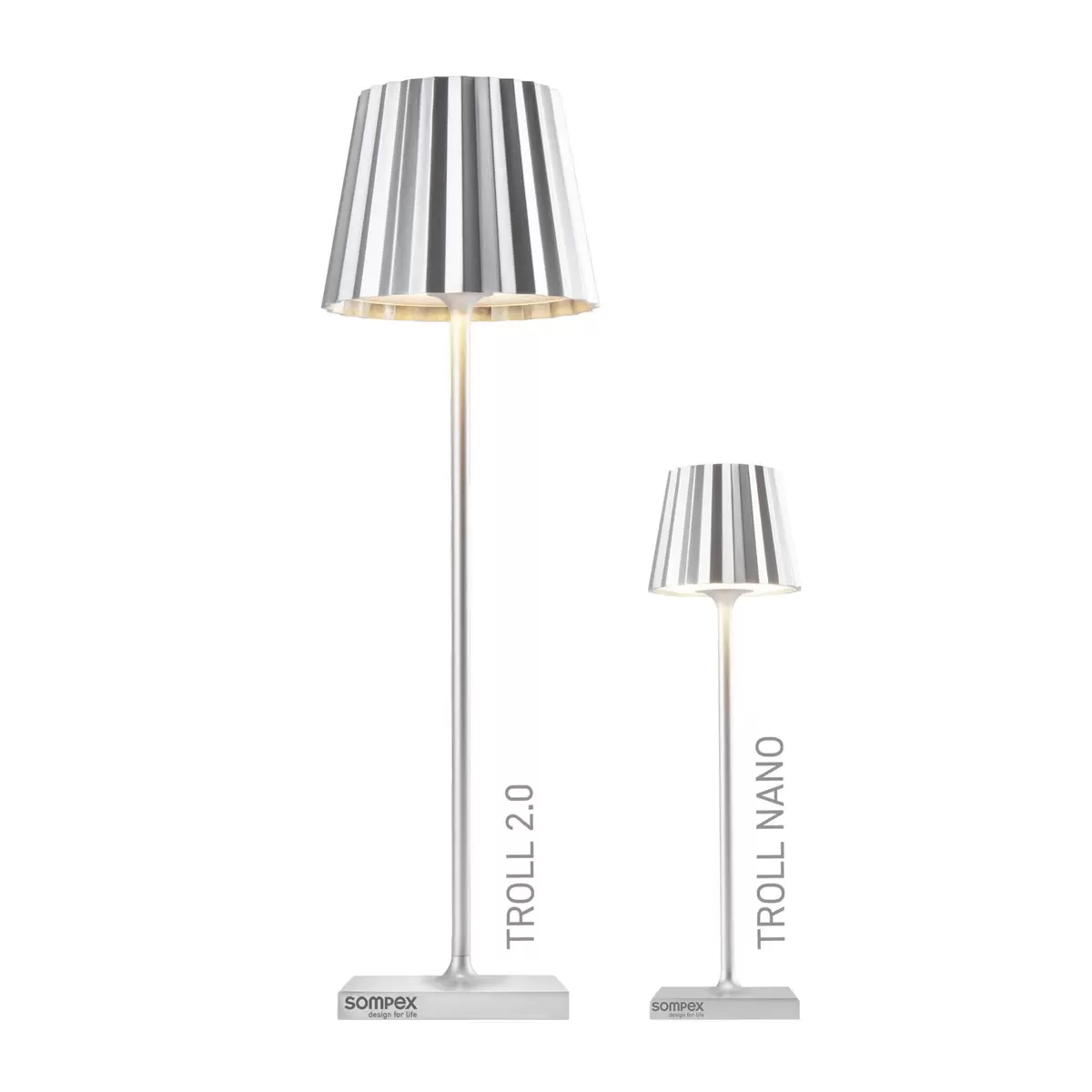 Tischleuchte Sompex Troll nano silber Silber