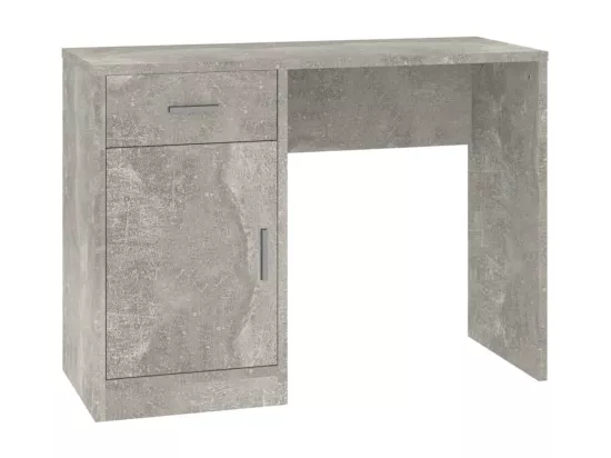 Bureau avec tiroir et armoire Gris béton 100x40x73 cm