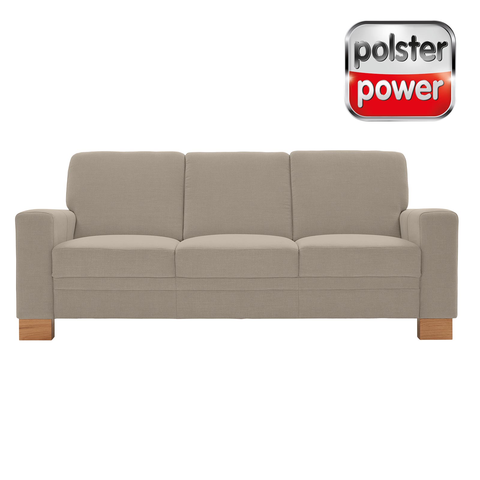 polsterpower 3-Sitzer-Sofa - Miro grau - Basismodell