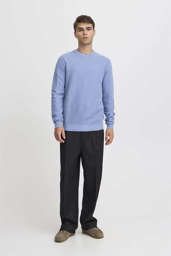 Casual Friday CFKARL 0160 structured crew neck kn Country blue