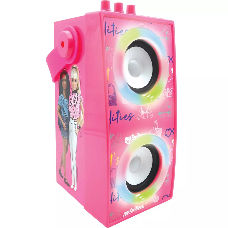 LEXIBOOK Barbie tragbarer Bluetooth®-Lautsprecher mit Mikrofon und tollen Lichteffekten