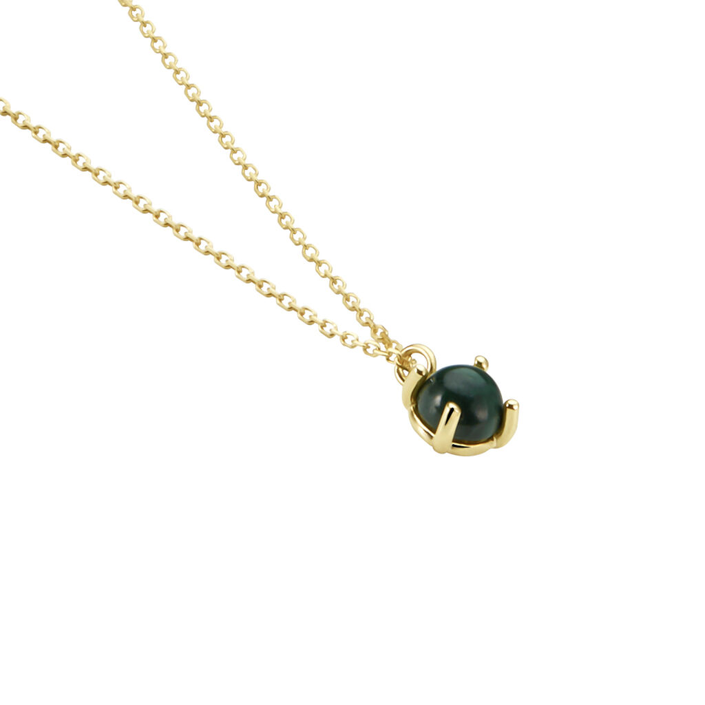 Collier Campsis Or Jaune Malachite