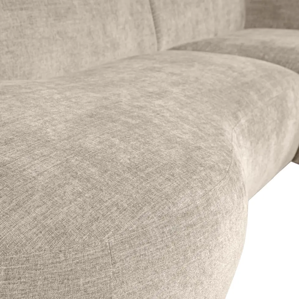 WOOOD Polly Chaise Longue - Polyester - Zand - 71x258x105/150