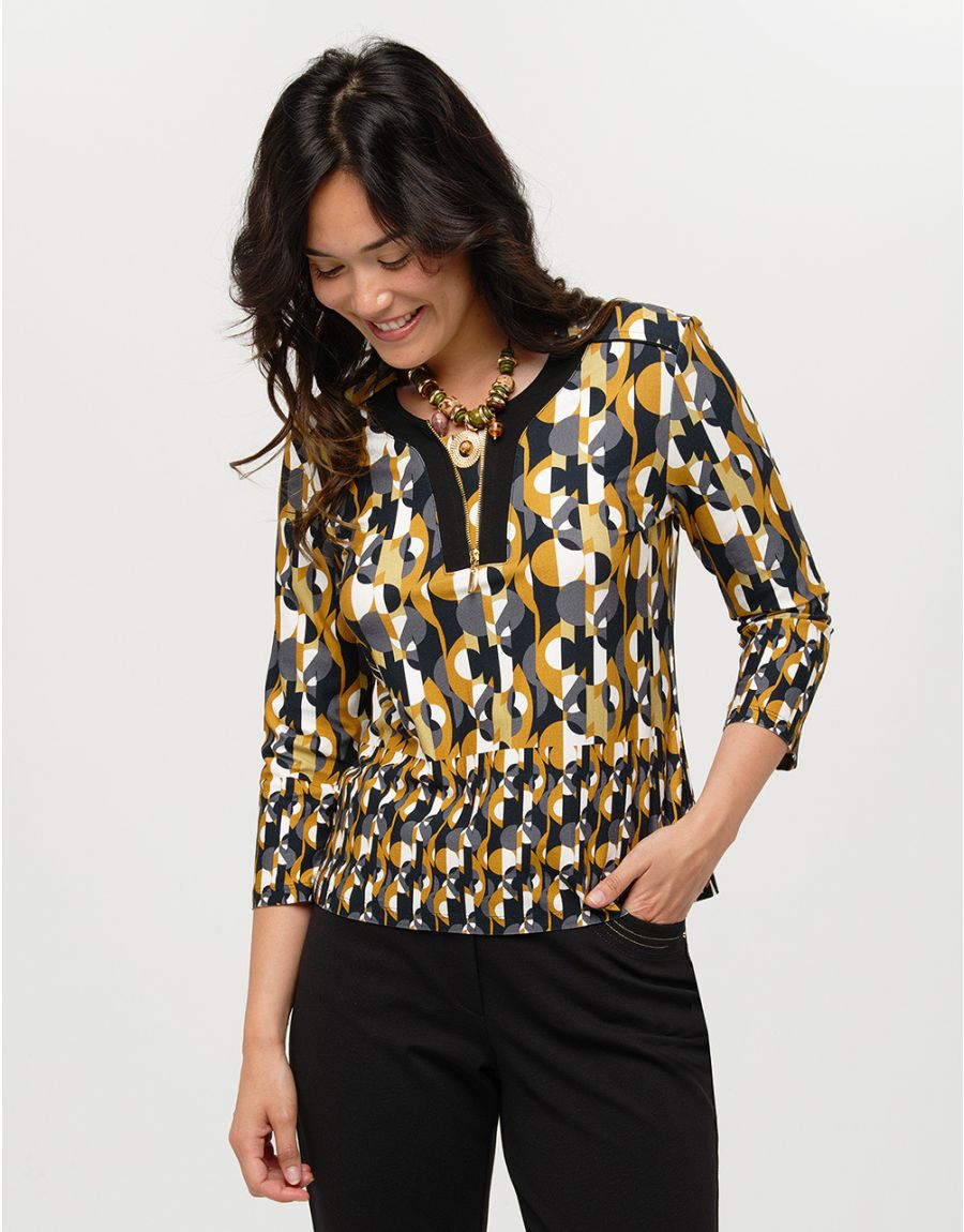 T-shirt imprimé ocre