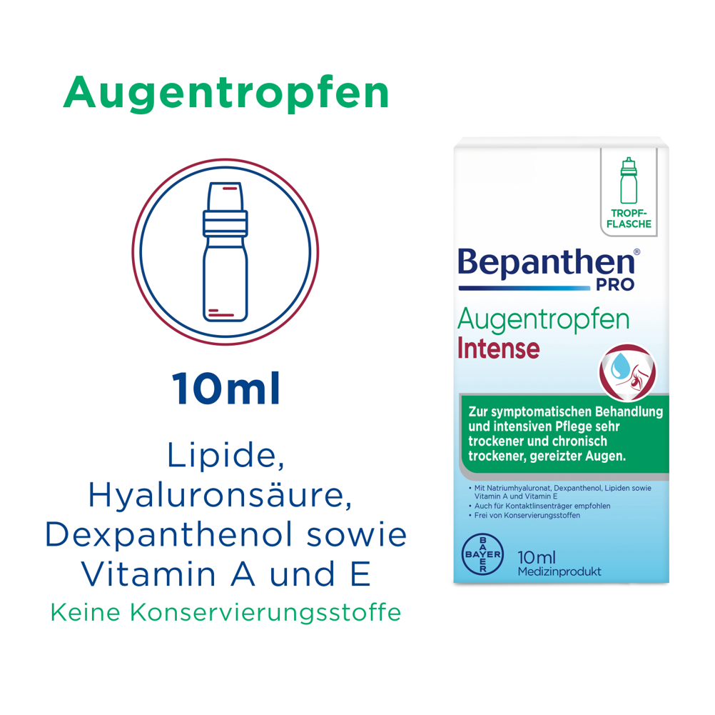 BEPANTHEN PRO Augentropfen Intense<br>10 ml, Flasche, Augentropfen, Intense