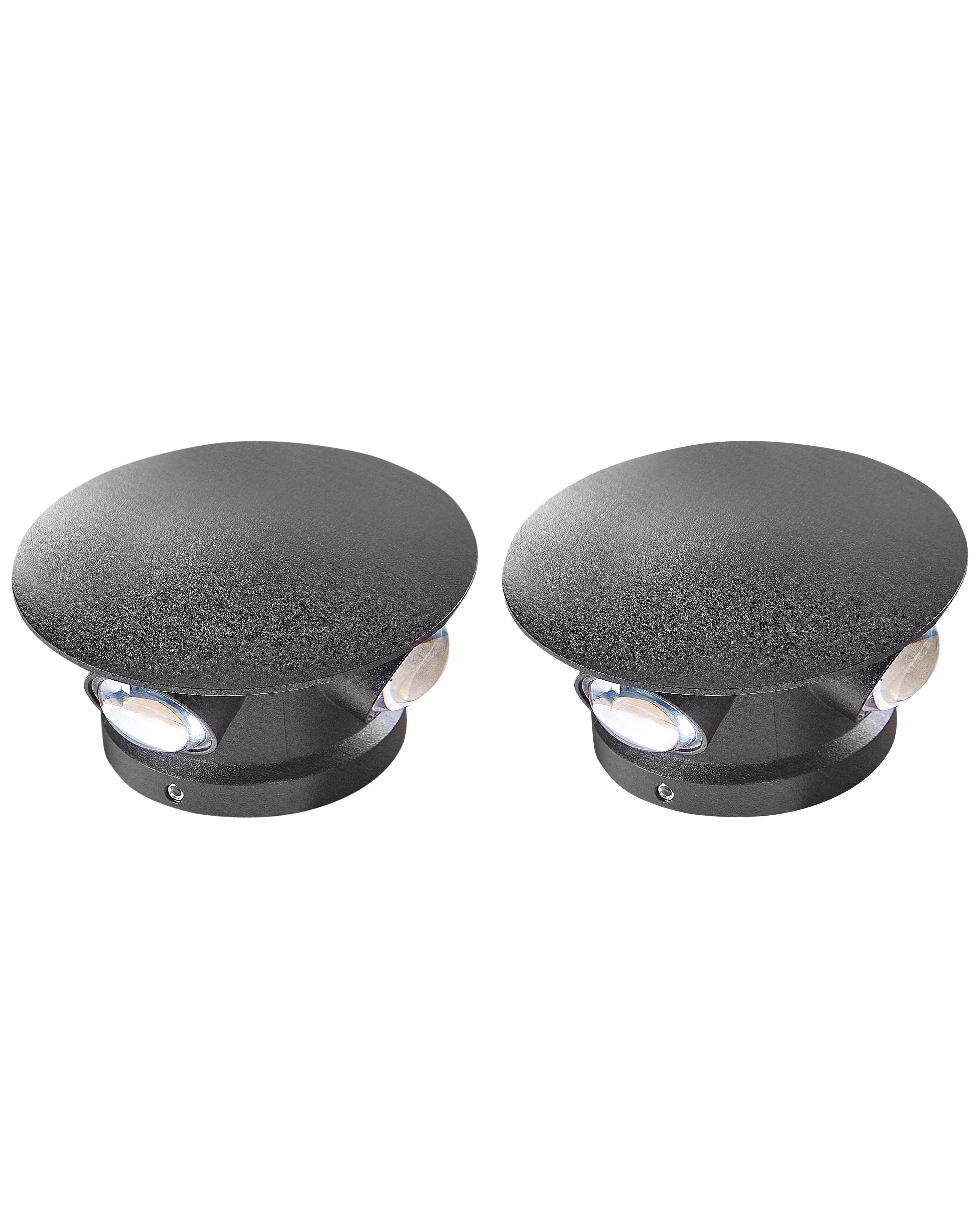 Set van 2 LED wandlampen voor buiten MAURICE Zwart