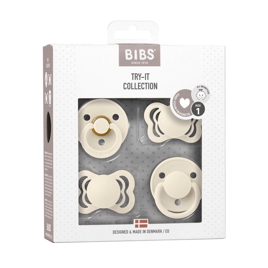 BIBS Pacifiers Try It Collection Ivory Size 1 4pcs