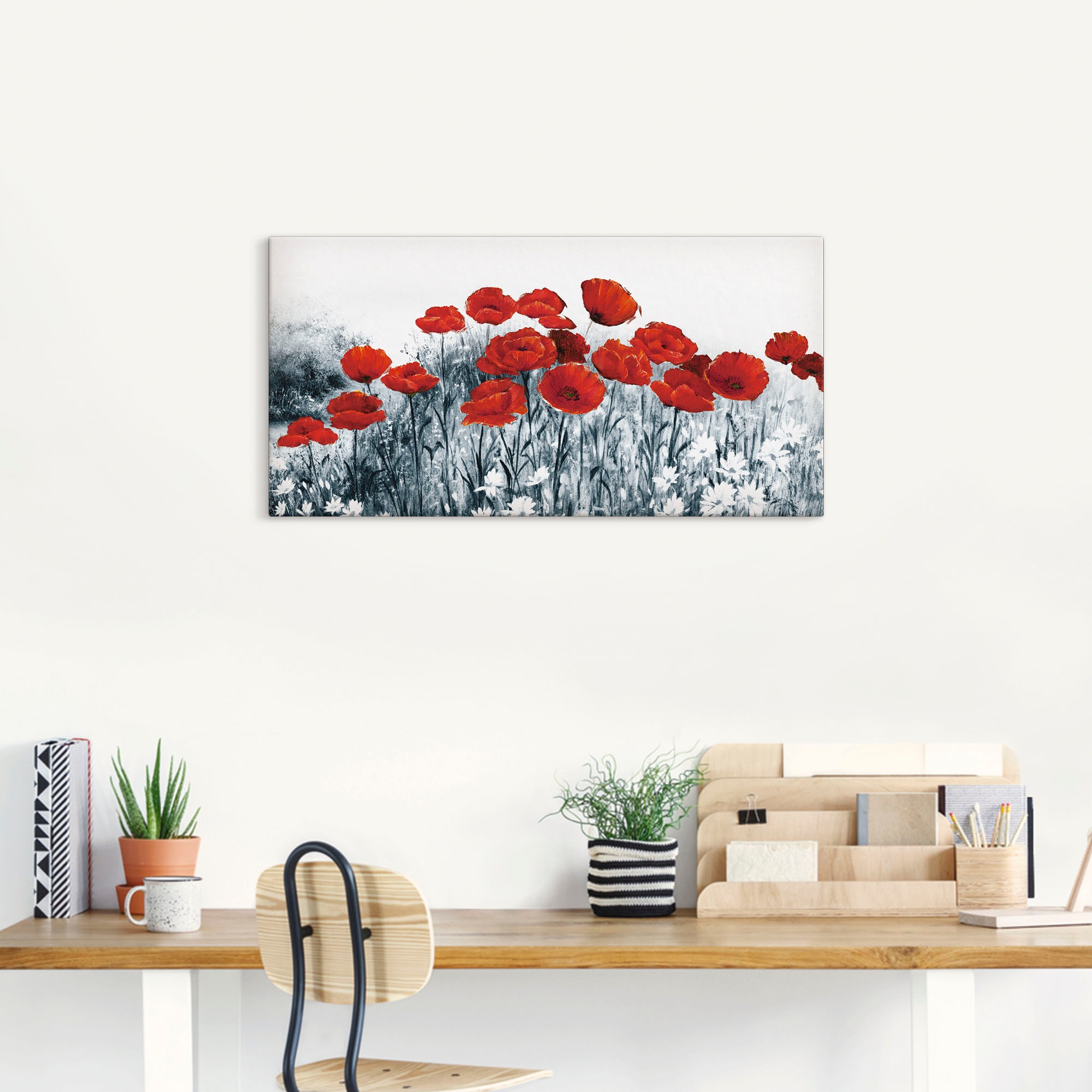Artland Leinwandbild »Roter Mohn im Feld« Blumen 1 Stk. tlg. als Leinwandbild in verschied. Grössen