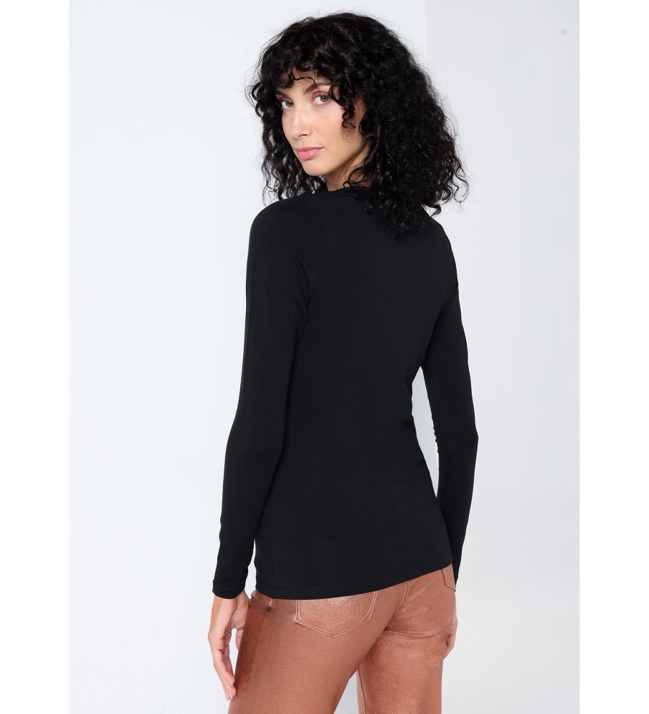 Victorio & Lucchino, Camiseta longa V&L com decote baixo preta