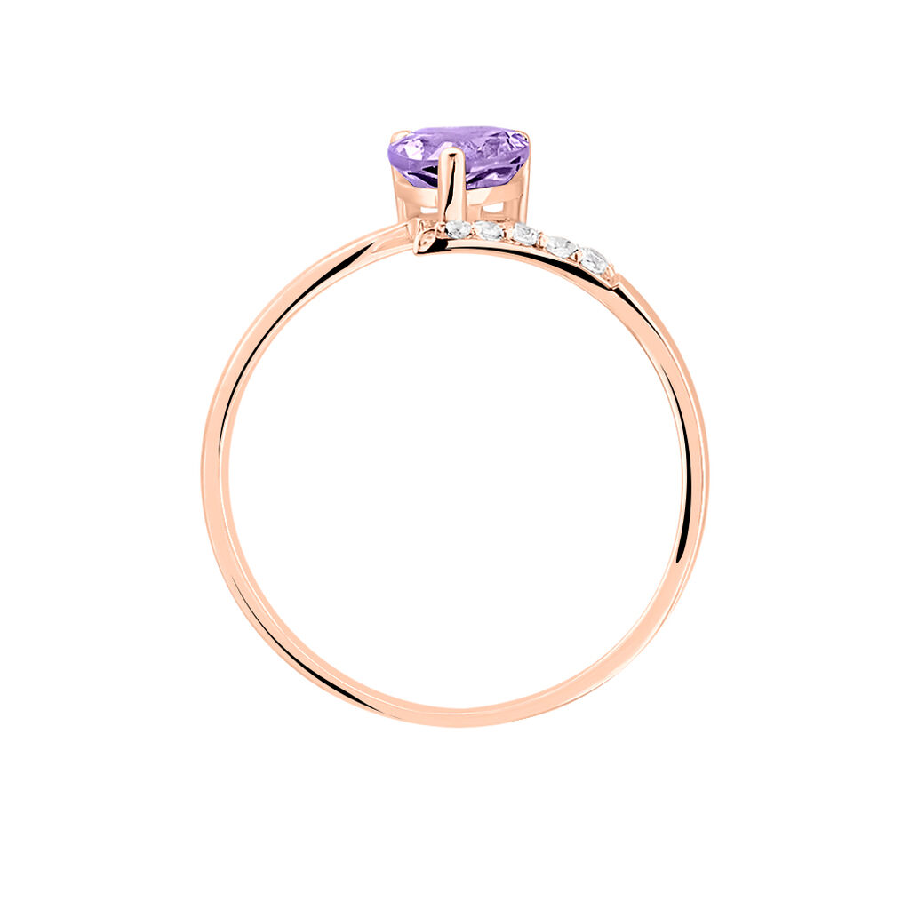 Bague Eva Or Rose Amethyste Et Diamant