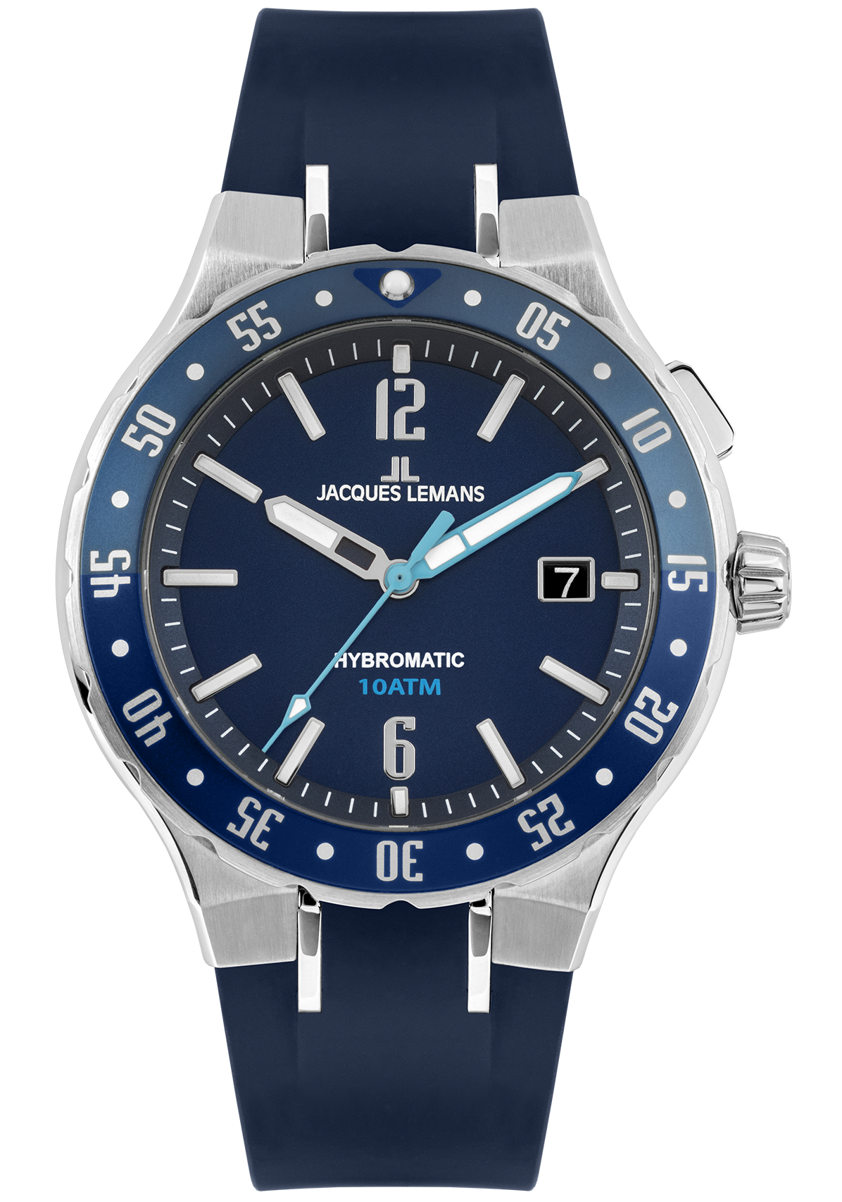 Jacques Lemans Herrenuhr Hybromatic silver-blue 1-2109C