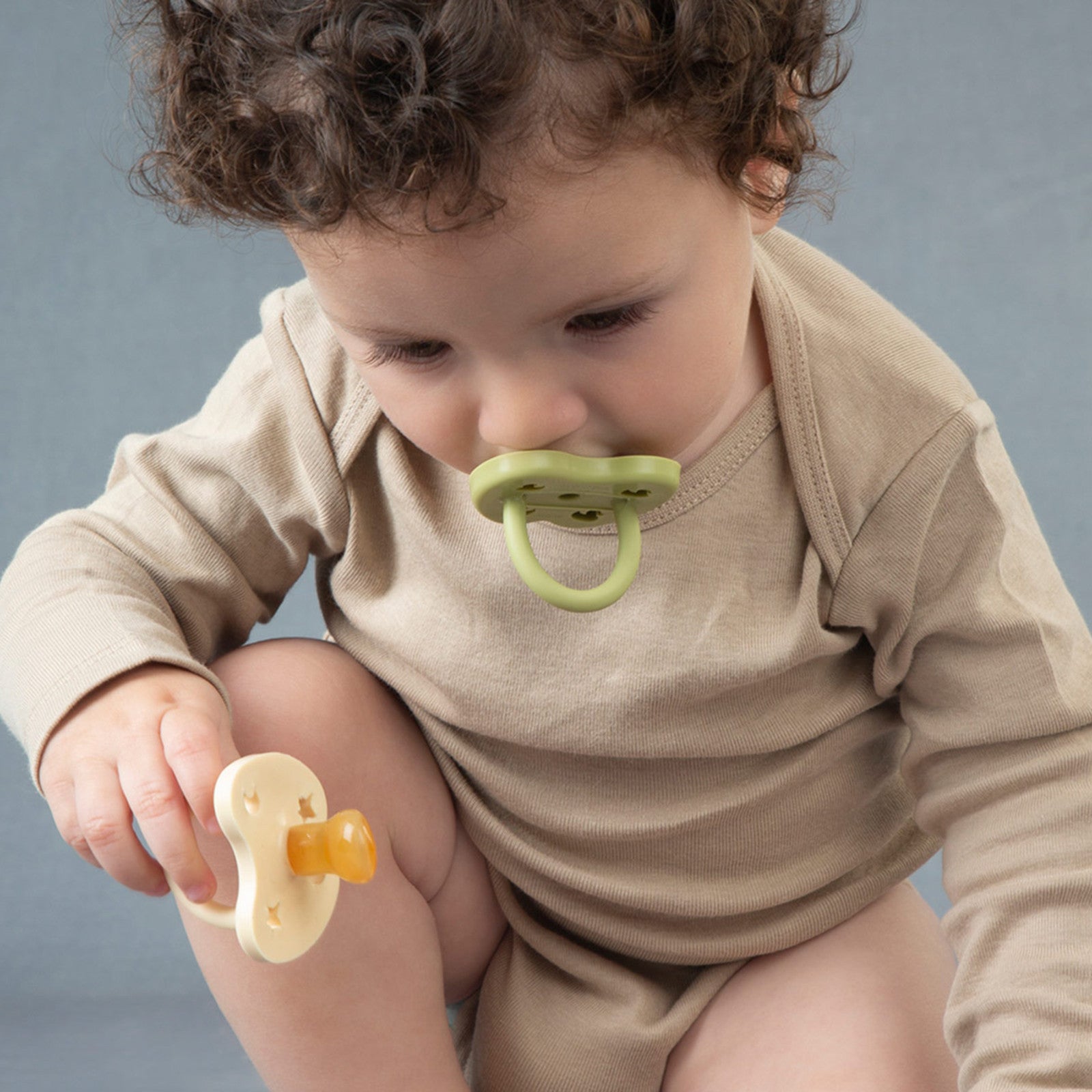 Baby Schnuller 2-Pack Round hunter green & olive 2-36 months
