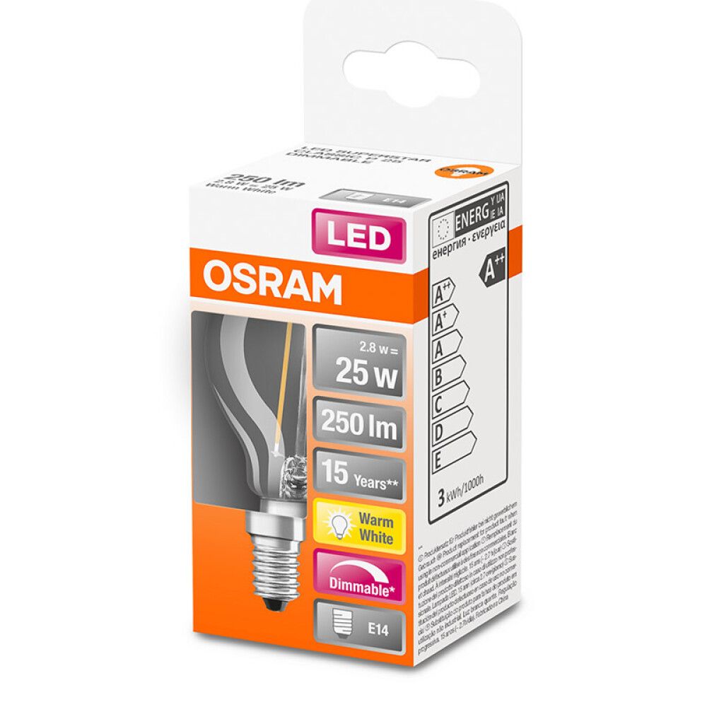 LYSPÆRE OSRAM SUPERSTAR CLASSIC LED 25 DIMBAR 2,8 W E14