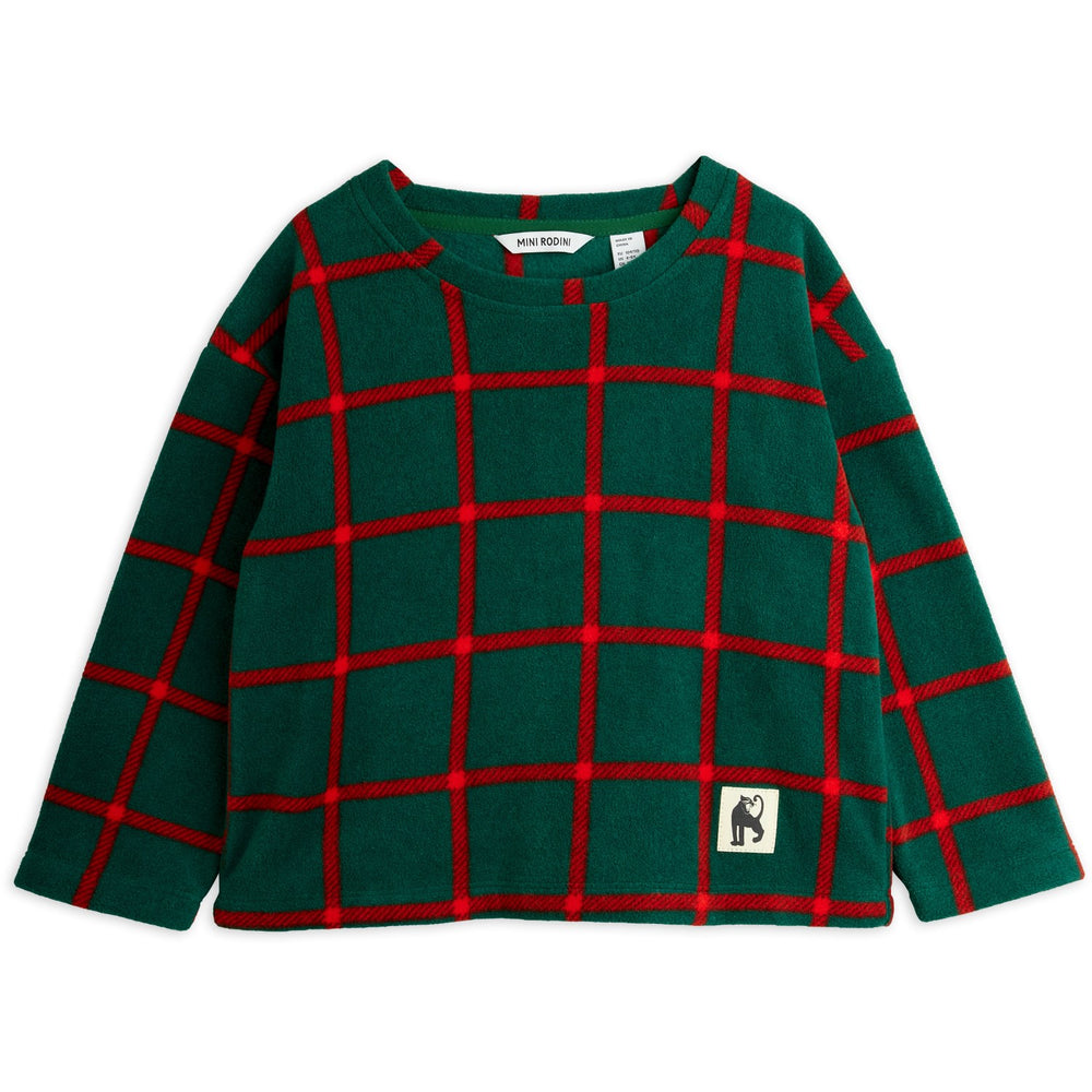 Køb Mini Rodini Green Plaid AOP Fleece Ls Top