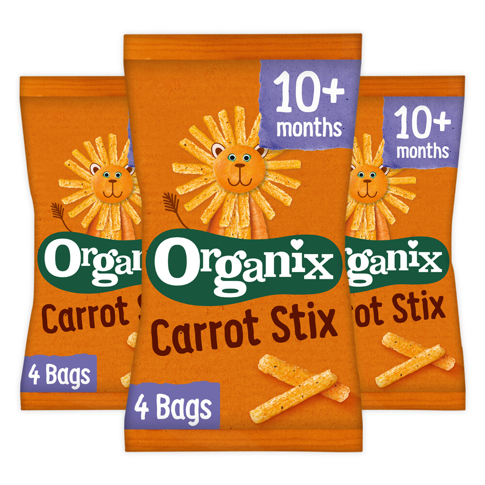 3x Organix Baby Knabbels 10+ m Wortel4x15 gr